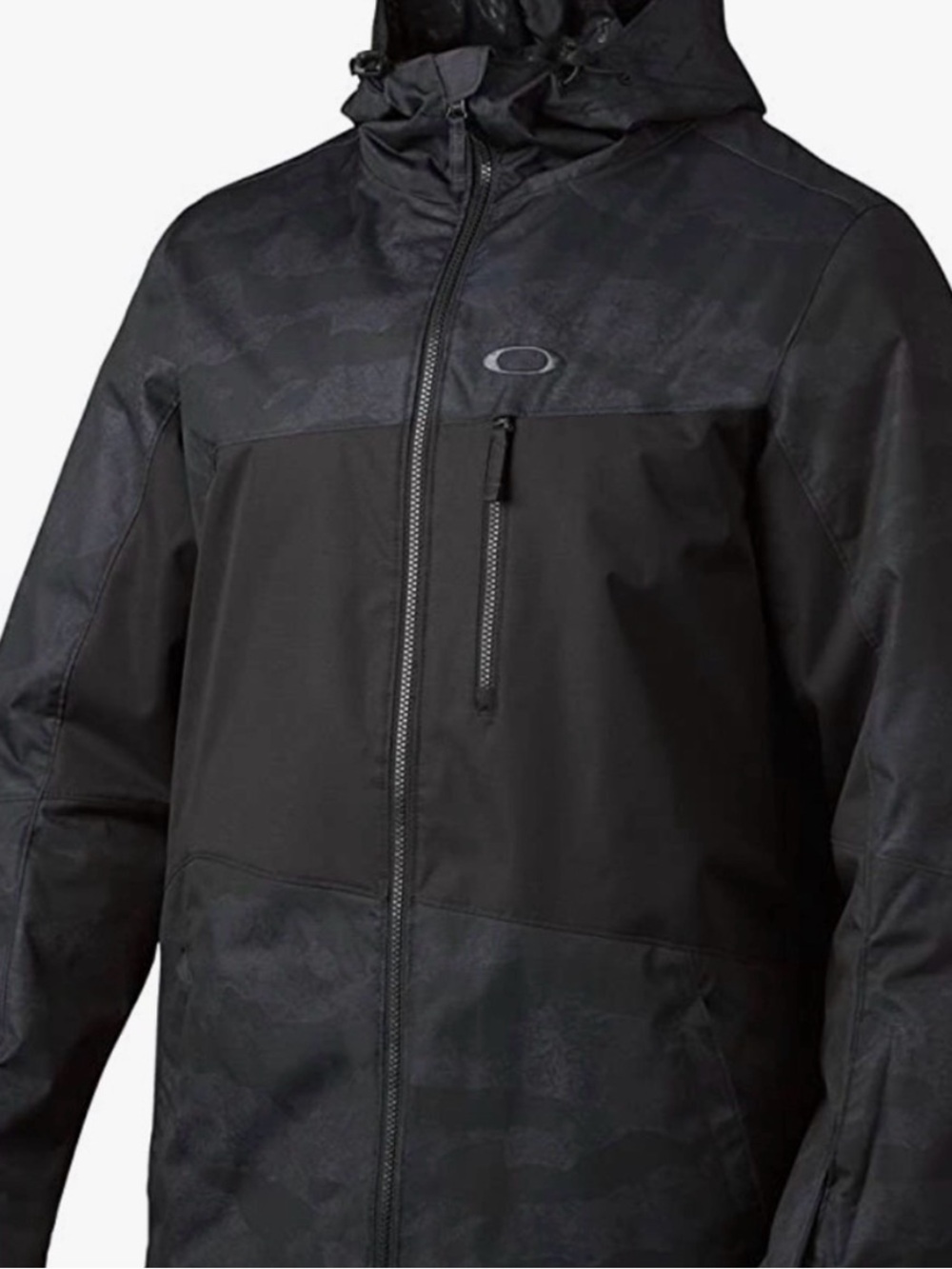 Oakley Easy Street Biozone Men's Black Camo Hooded Snowboard Ski Jacket Sz S